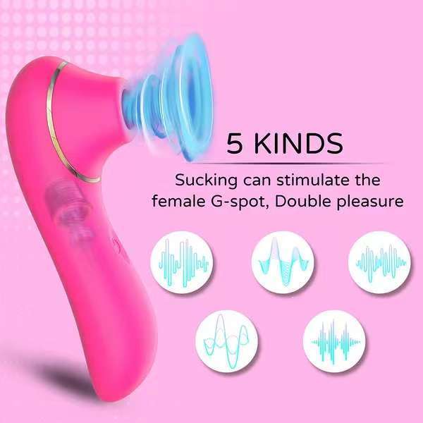 Sucking Vibrator for Women, 5 Suck Modes Nipple Clitoris Stimulate Vaginal Licking Toys Adult Sexy Female Masturbation