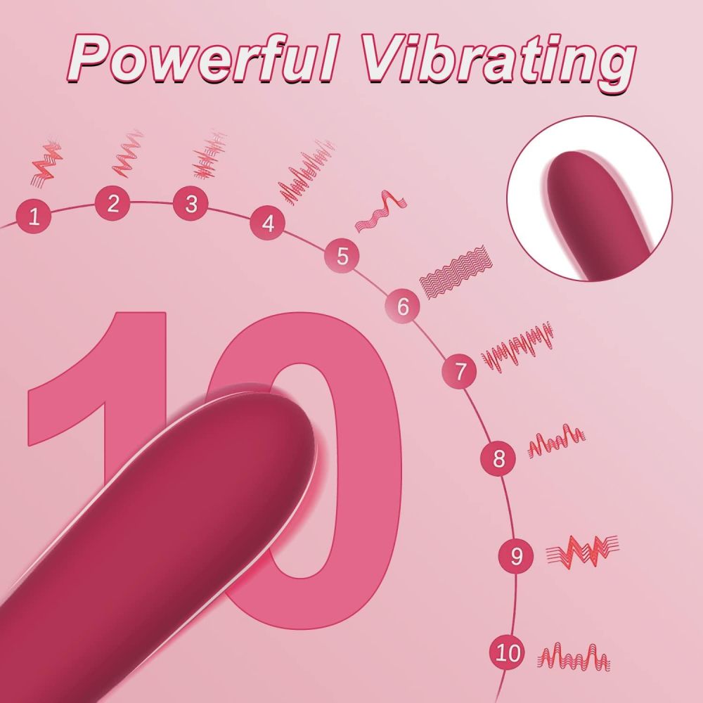 G Spot Vibrator Dildo with 10 Vibration Modes, Soft Silicone Powerful Vibrating Massagers for Clitoral Vagina and Anal Stimulation, Adult Sex Toys for Women or Men