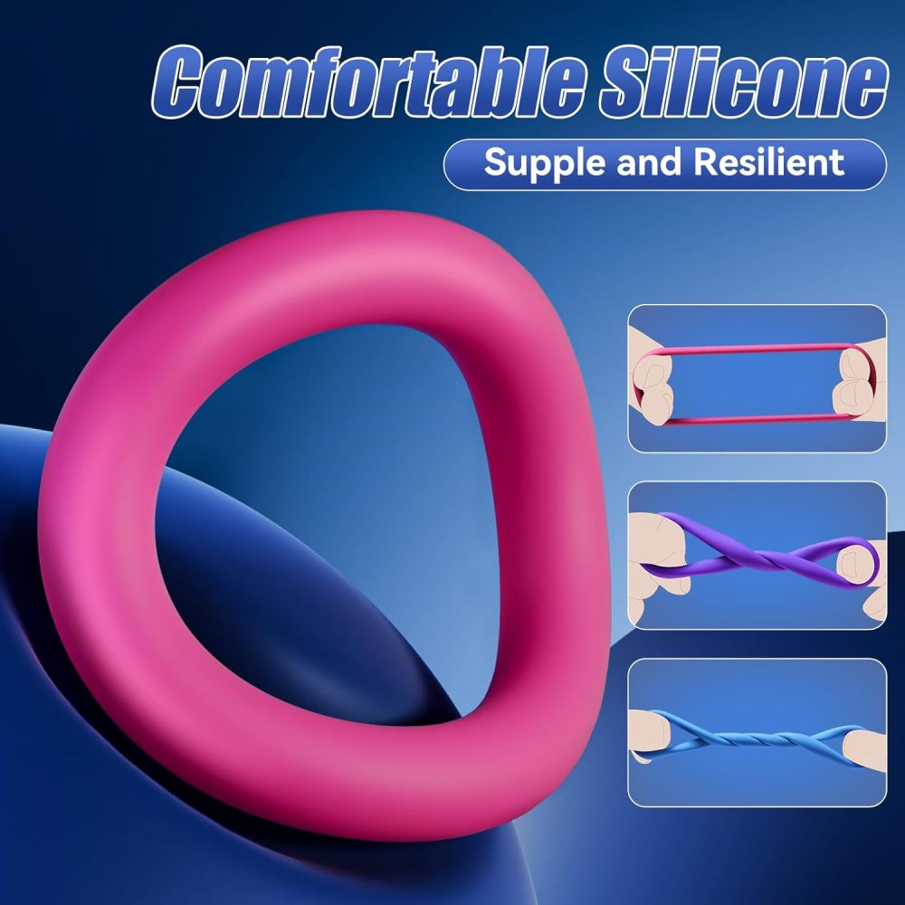 Sex Toys Silicone Penis Ring - Multi-Coloured Cockring Cock Sexual Stimulation Device with 3 Pcs Different Sizes for Erection Enhancing Long Lasting Stronger, Adult Sex Toys for Men or Couple Pleasure