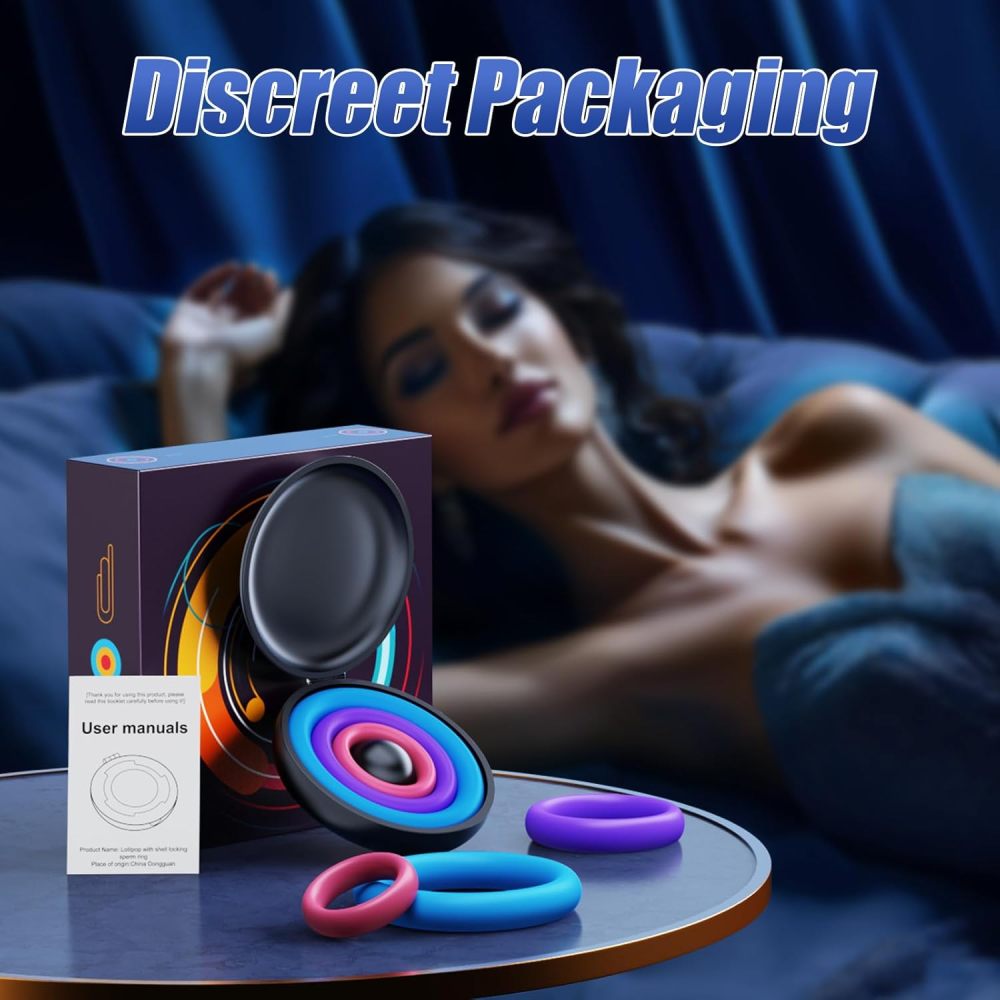Sex Toys Silicone Penis Ring - Multi-Coloured Cockring Cock Sexual Stimulation Device with 3 Pcs Different Sizes for Erection Enhancing Long Lasting Stronger, Adult Sex Toys for Men or Couple Pleasure
