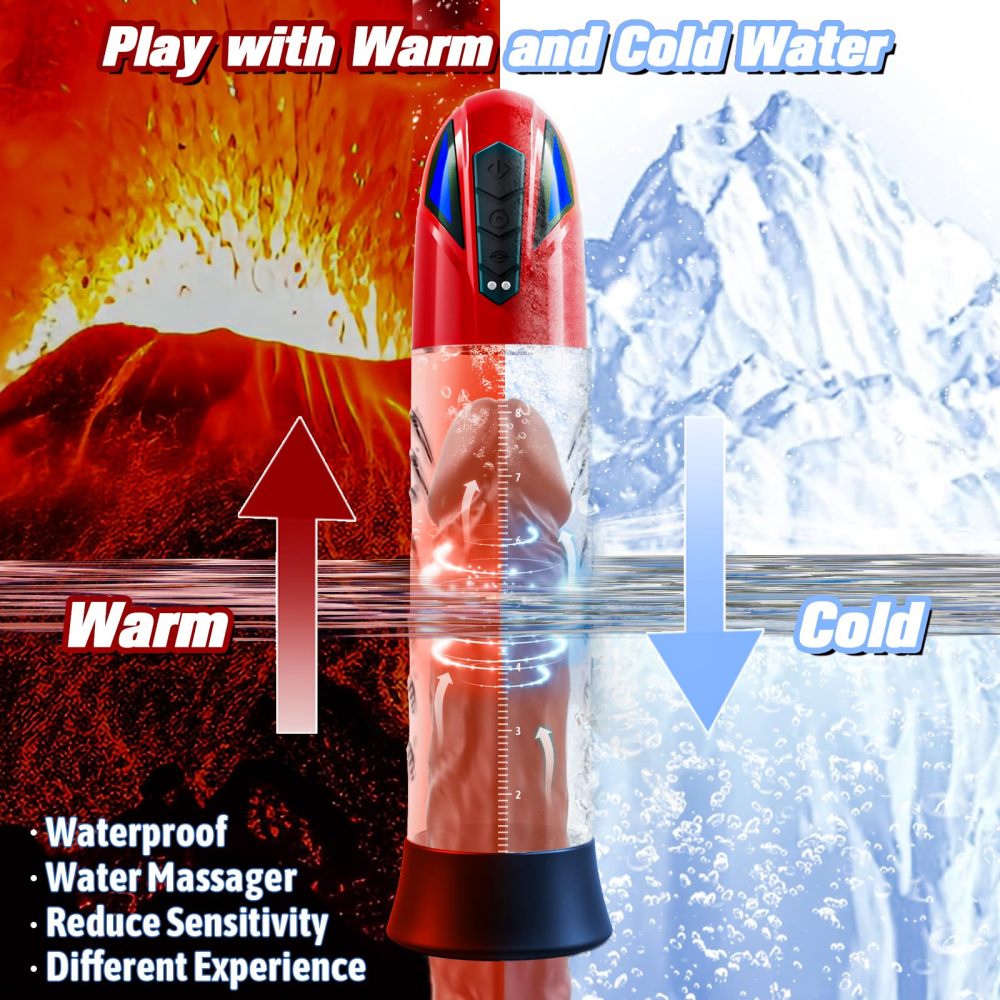 Penis Pump Male Sex Toys - Electric Dick Pump Penis Extender with 10 Erection Training Modes, Cock Pump Automatic Male Masturbator Adult Toys for Men Sex Toys - Pumps & Enlargers with 6 Cock Rings