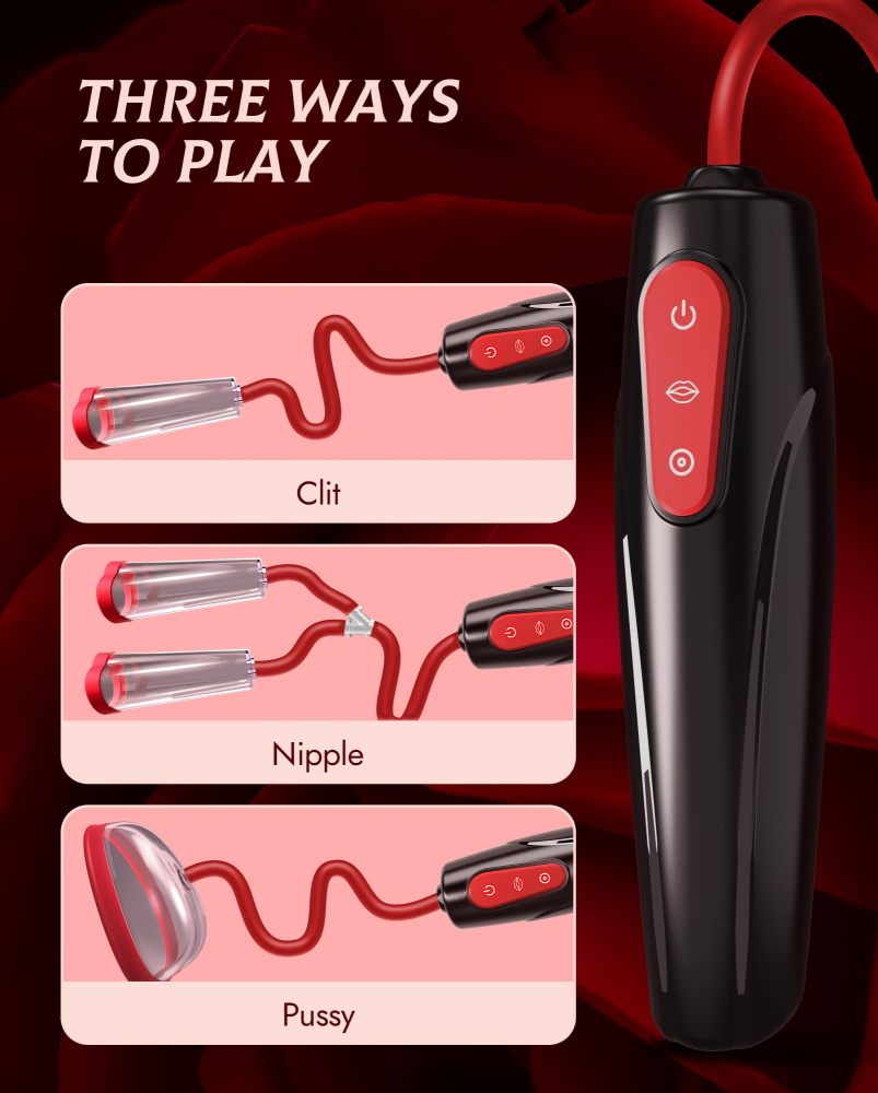 Pussy Pump Nipple Sucking Toys - BDSM Toys Electric Vacuum Vagina Sex Pump with 3 Suction Levels and 7 Sucking Modes