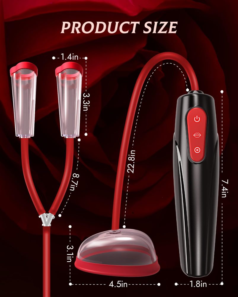 Pussy Pump Nipple Sucking Toys - BDSM Toys Electric Vacuum Vagina Sex Pump with 3 Suction Levels and 7 Sucking Modes
