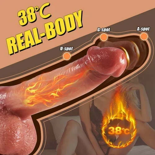 Reed 9 Vibrating Tongue Licking 3 Thrusting & Swing Heating 8.67 Inch Realistic Dildo