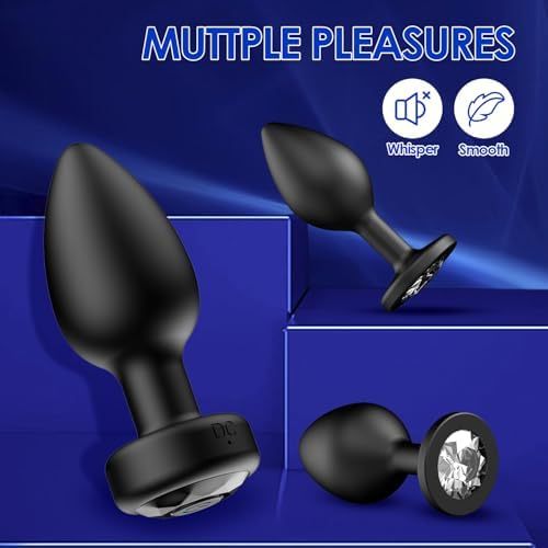 Anal Plug Sex Toys Vibrator – Silicone Butt Plugs Training Kit with Remote Control, 10 Vibration Modes, Prostate Massager for Adults