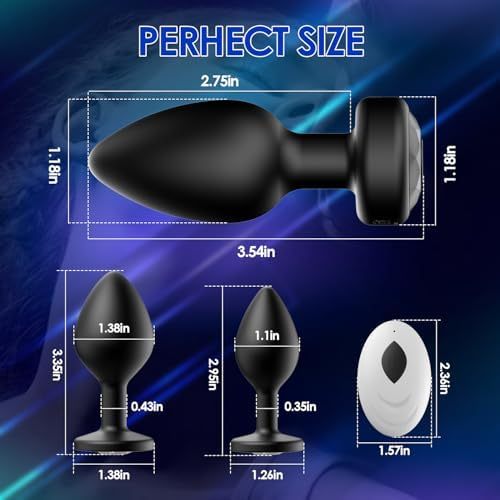Anal Plug Sex Toys Vibrator – Silicone Butt Plugs Training Kit with Remote Control, 10 Vibration Modes, Prostate Massager for Adults