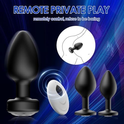 Anal Plug Sex Toys Vibrator – Silicone Butt Plugs Training Kit with Remote Control, 10 Vibration Modes, Prostate Massager for Adults