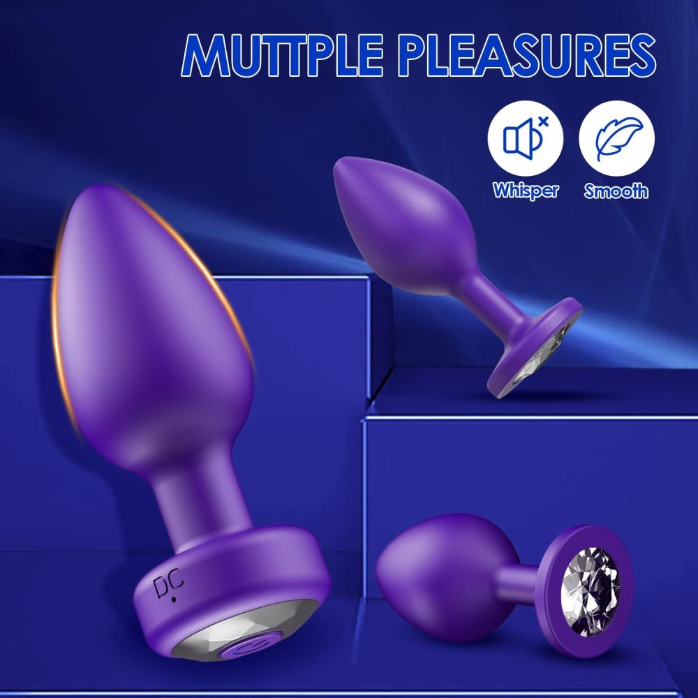 Anal Plug Sex Toys Vibrator – Silicone Butt Plugs Training Kit with Remote Control, 10 Vibration Modes, Prostate Massager for Adults