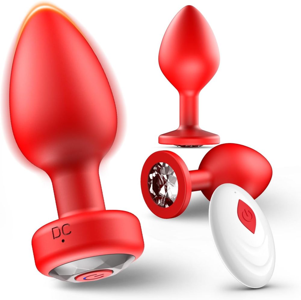 Anal Plug Sex Toys Vibrator – Silicone Butt Plugs Training Kit with Remote Control, 10 Vibration Modes, Prostate Massager for Adults