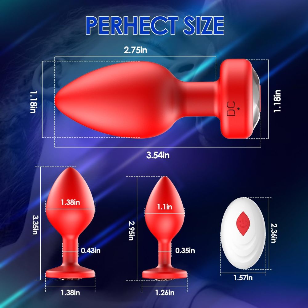 Anal Plug Sex Toys Vibrator – Silicone Butt Plugs Training Kit with Remote Control, 10 Vibration Modes, Prostate Massager for Adults