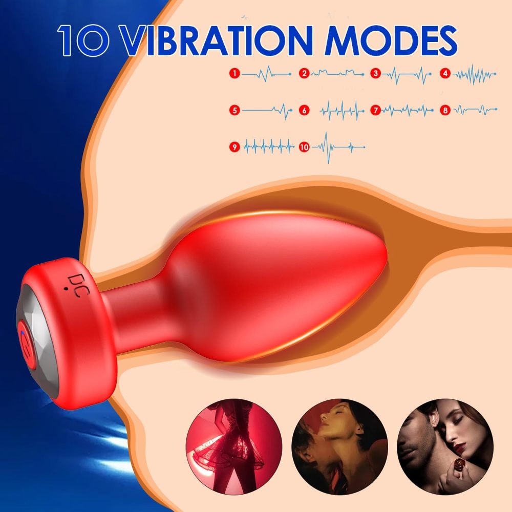 Anal Plug Sex Toys Vibrator – Silicone Butt Plugs Training Kit with Remote Control, 10 Vibration Modes, Prostate Massager for Adults