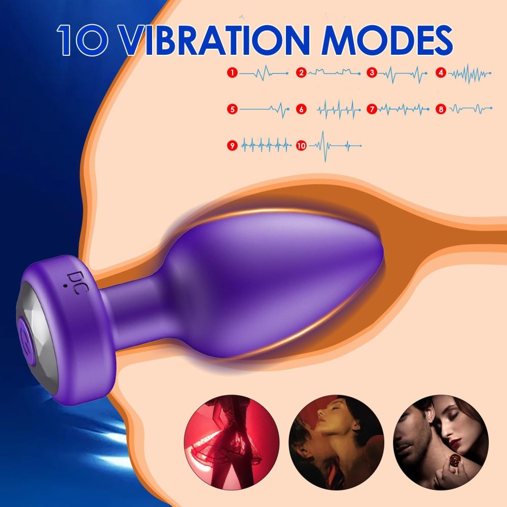 Anal Plug Sex Toys Vibrator – Silicone Butt Plugs Training Kit with Remote Control, 10 Vibration Modes, Prostate Massager for Adults
