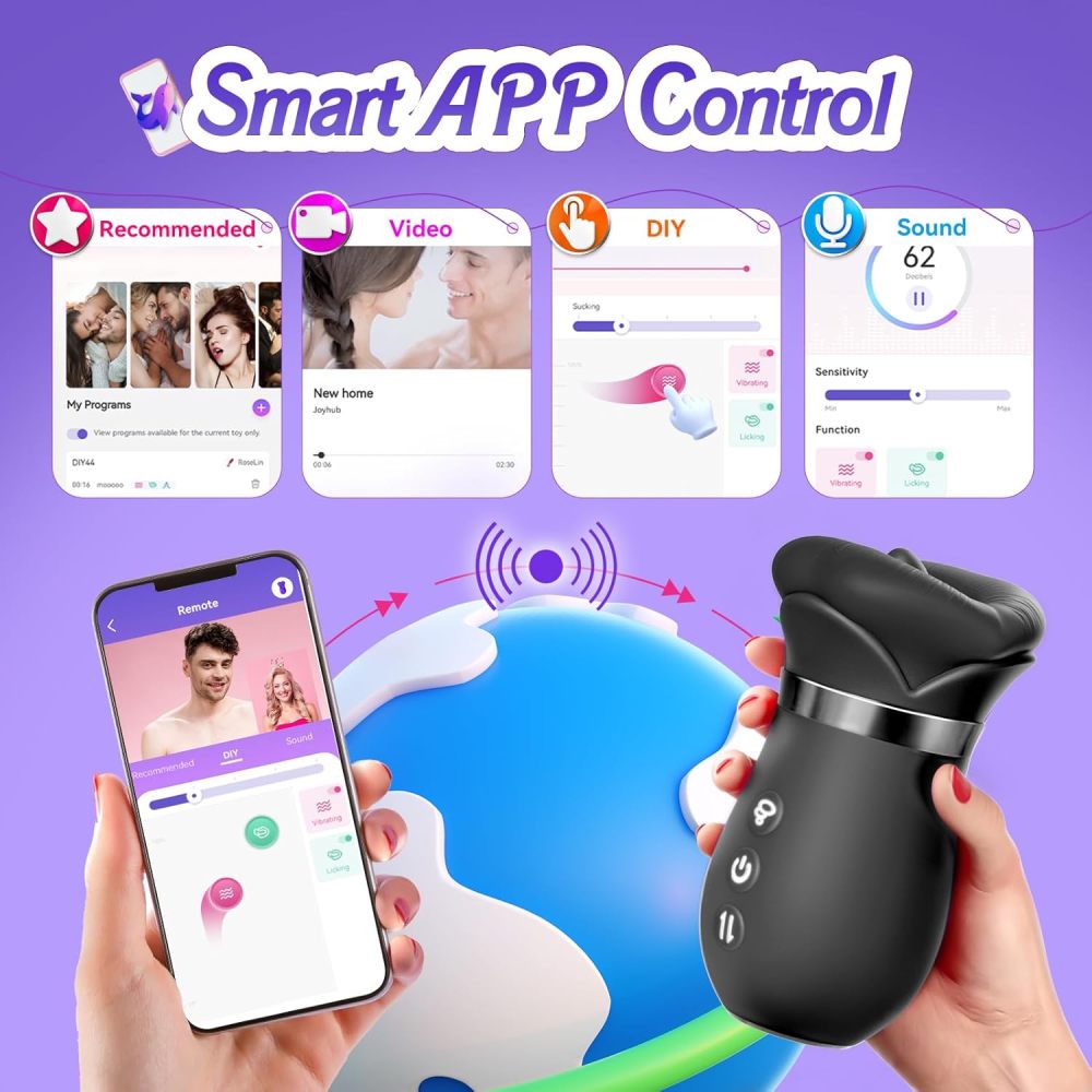 Vibrator Adult Sex Toys for Women - 5IN1 Mouth Sucking Vibrator Rose Sex Toy, 10 Tongue Licking, 3 Auto & 1 Manual Sucking Adult Toys New APP, Anal Clit Nipple Vibrators Female Couples Sex Toys