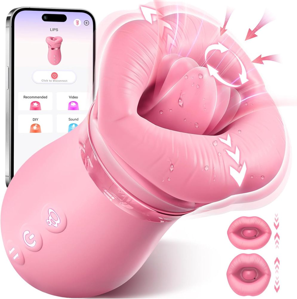 Vibrator Adult Sex Toys for Women - 5IN1 Mouth Sucking Vibrator Rose Sex Toy, 10 Tongue Licking, 3 Auto & 1 Manual Sucking Adult Toys New APP, Anal Clit Nipple Vibrators Female Couples Sex Toys