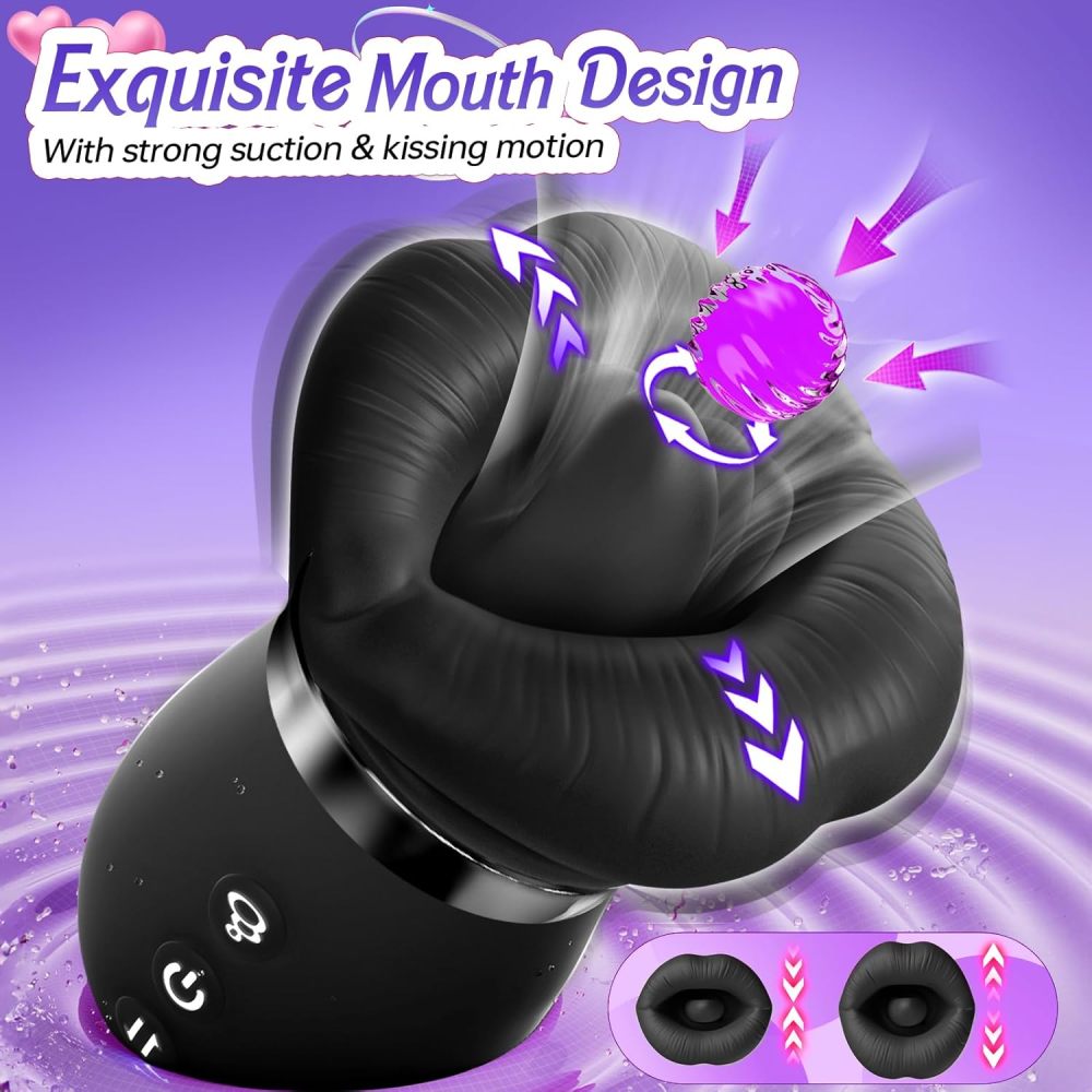 Vibrator Adult Sex Toys for Women - 5IN1 Mouth Sucking Vibrator Rose Sex Toy, 10 Tongue Licking, 3 Auto & 1 Manual Sucking Adult Toys New APP, Anal Clit Nipple Vibrators Female Couples Sex Toys