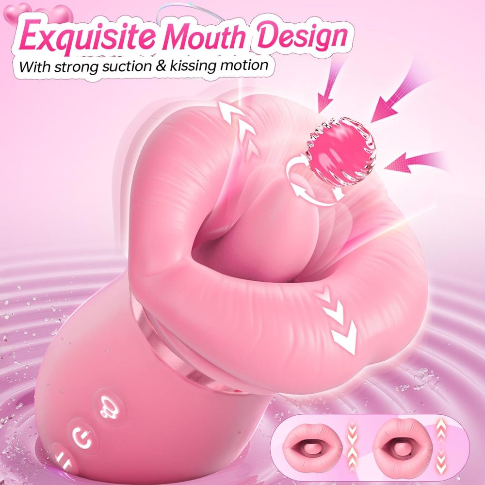 Vibrator Adult Sex Toys for Women - 5IN1 Mouth Sucking Vibrator Rose Sex Toy, 10 Tongue Licking, 3 Auto & 1 Manual Sucking Adult Toys New APP, Anal Clit Nipple Vibrators Female Couples Sex Toys