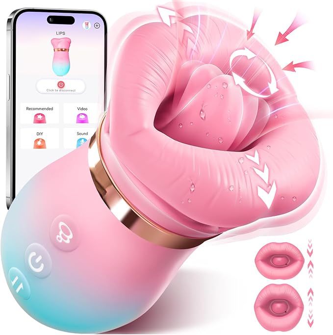 Vibrator Adult Sex Toys for Women - 5IN1 Mouth Sucking Vibrator Rose Sex Toy, 10 Tongue Licking, 3 Auto & 1 Manual Sucking Adult Toys New APP, Anal Clit Nipple Vibrators Female Couples Sex Toys