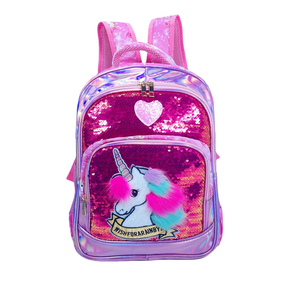 A flipable sequined material, unicorn backpack
