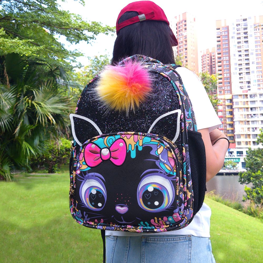 Eco-friendly PU waterproof material, fashionable pen case paired with multi-compartment large-capacity student schoolbag.