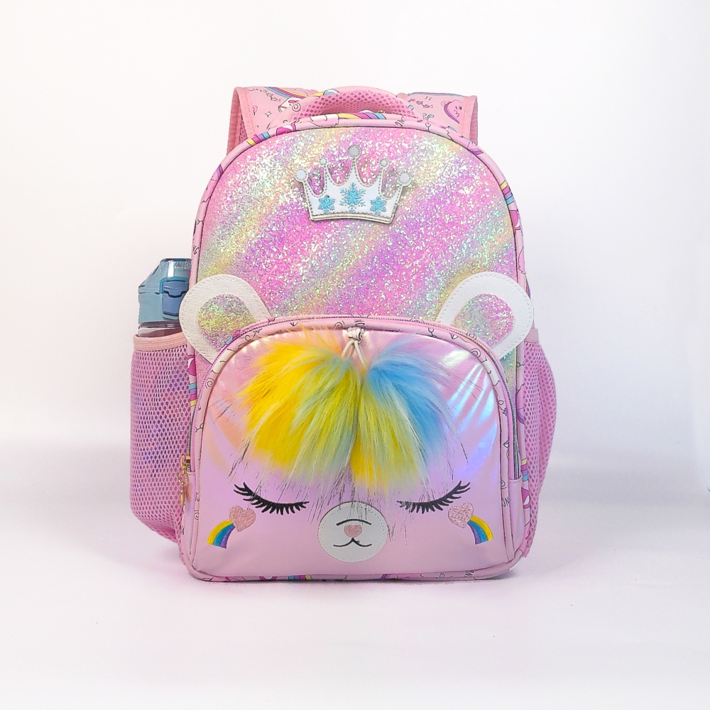 Cute bear embroidery and fashionable and beautiful student schoolbags