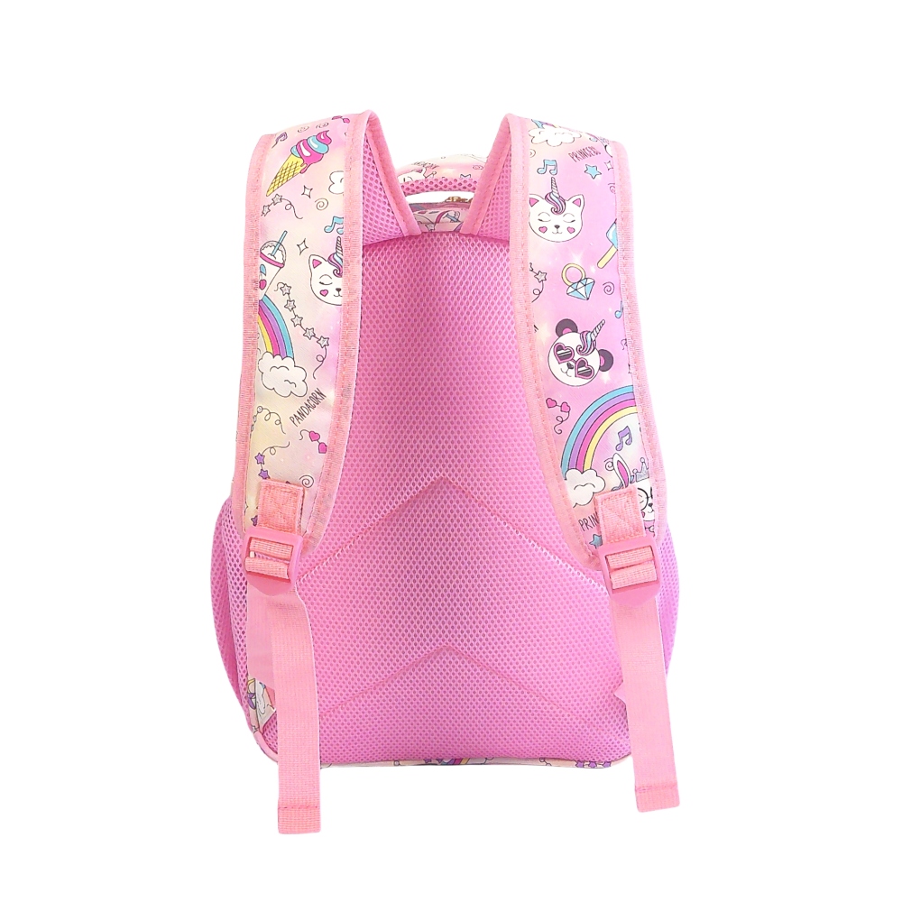 Embroidered cute cats, crowns, flowers, pom-pom decorations, and multi-layered fashionable student schoolbags