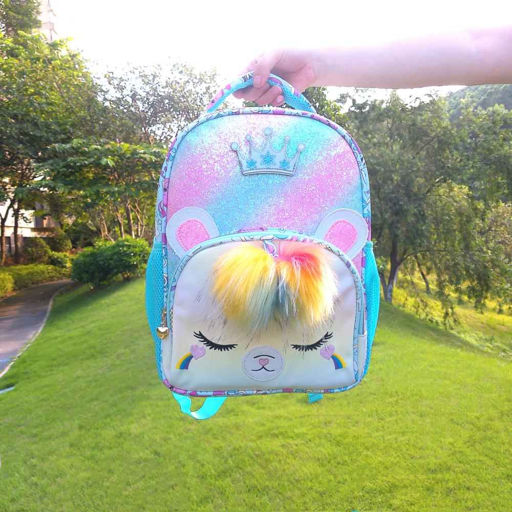 Cute bear embroidery and fashionable and beautiful student schoolbags
