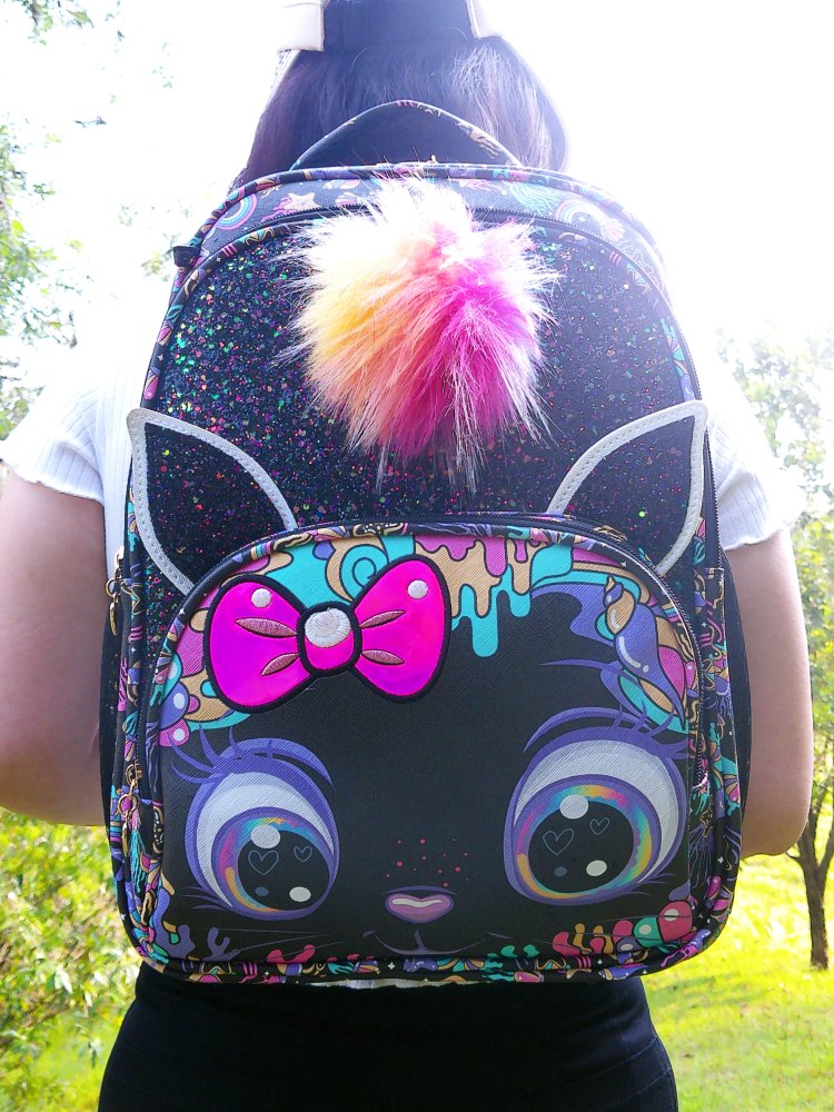 Eco-friendly PU waterproof material,  multi-compartment large-capacity student schoolbag.