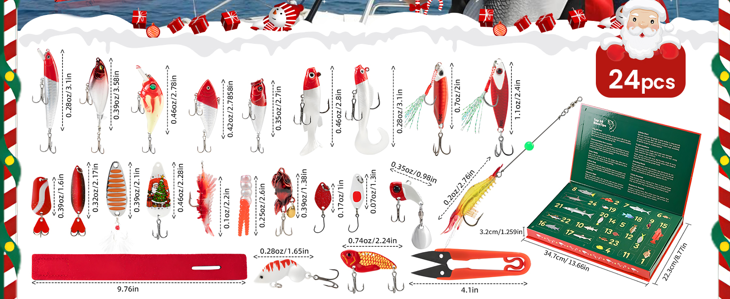 fishing kit lures size