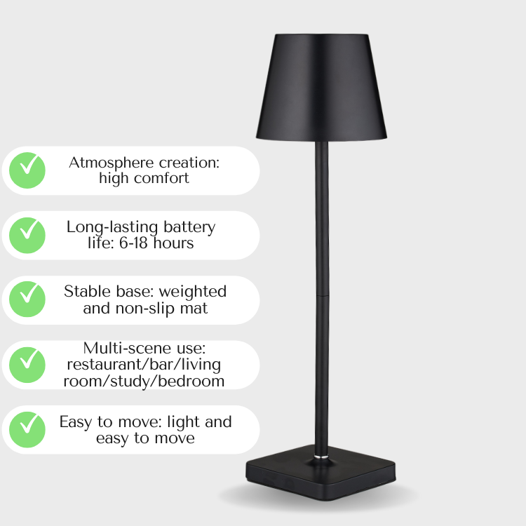 High-legged table lamps are used in dining tables and bars