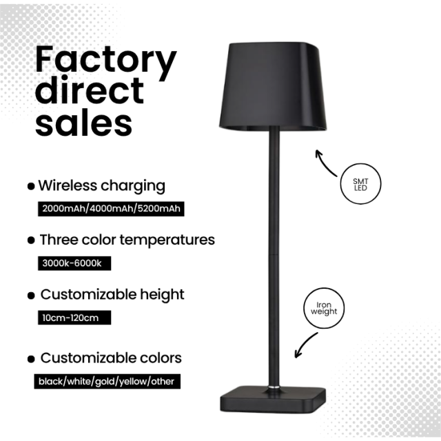 Baiyeco Tischlampe, USB-wiederaufladbare Batterie-Tischlampe