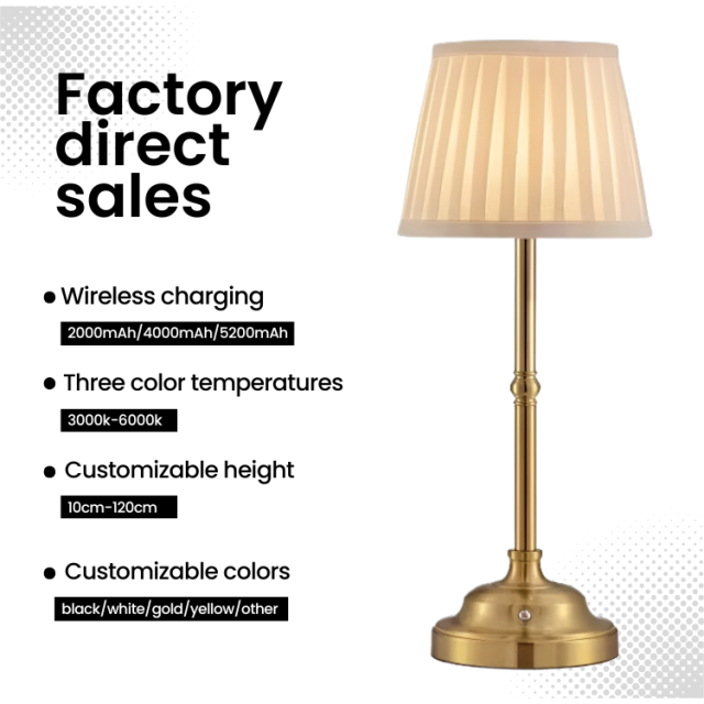 Lampe de table Baiyeco Lampe de table à batterie rechargeable USB