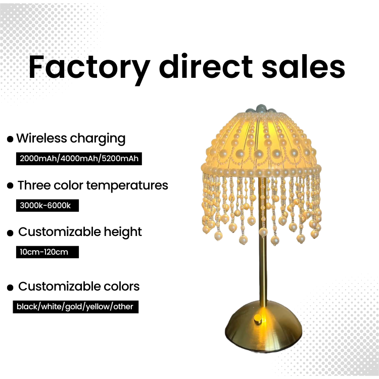 Baiyeco Light Pearl Style Wedding Table Lamp