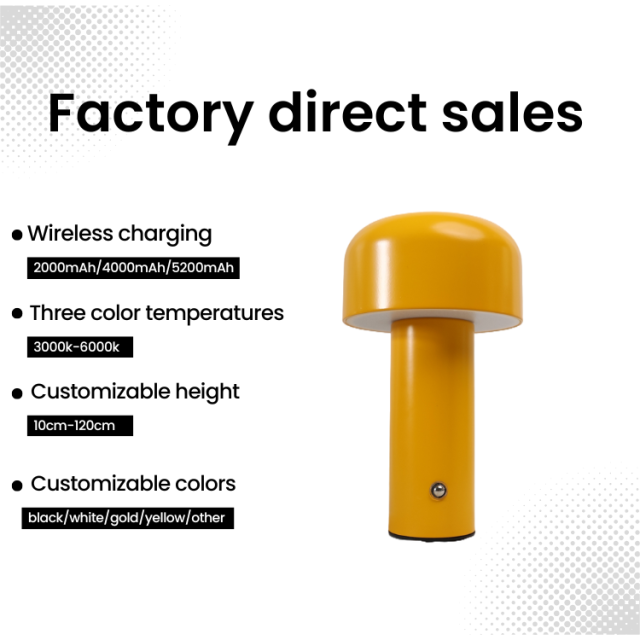 Baiyeco Light Cordless Mushroom Light Rechargeable