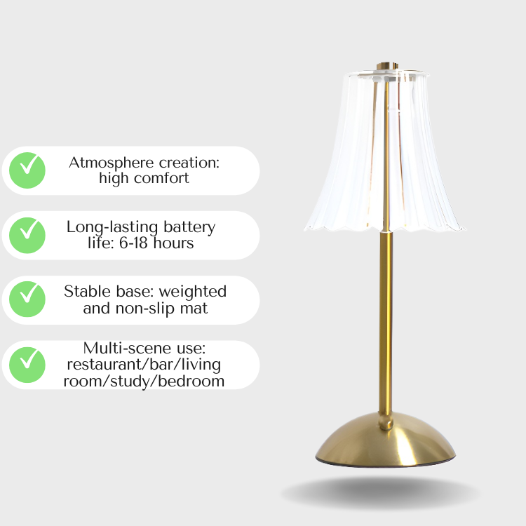 Baiyeco Acrylic Rechargeable Table Lamp BY-HLTD02