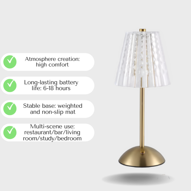 Baiyeco Acrylic Rechargeable Table Lamp BY-HLTD03