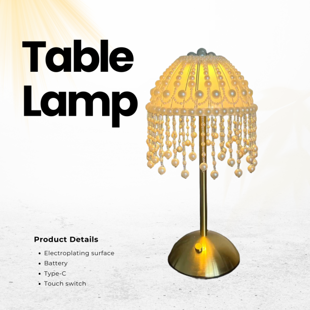 Baiyeco Light Pearl Style Wedding Table Lamp