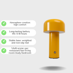 Baiyeco Light Cordless Mushroom Light Rechargeable