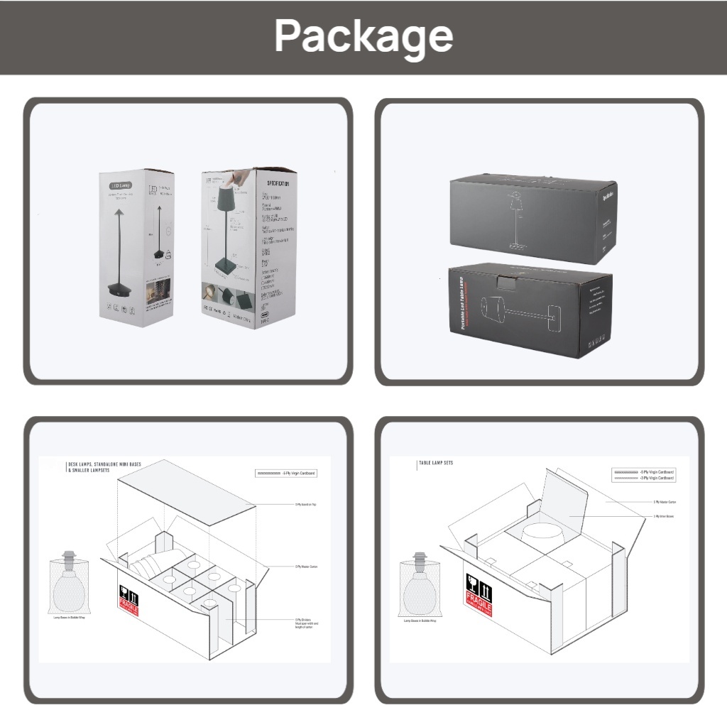 Baiyeco LED Light Bedside Table Lamp Metal Material