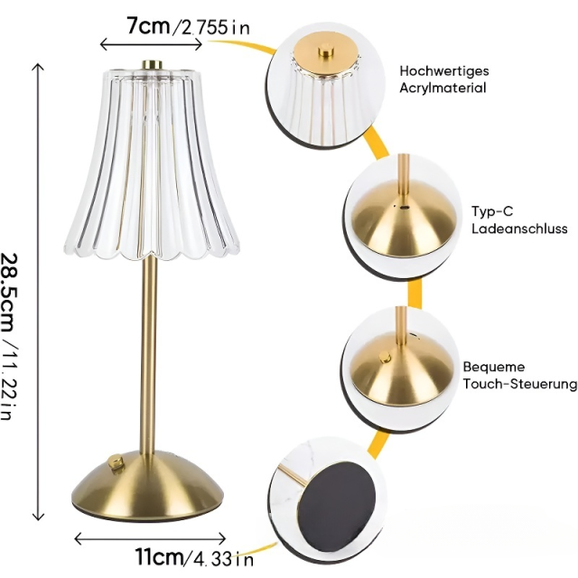 Baiyeco Acrylic Rechargeable Table Lamp BY-HLTD02