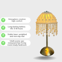 Baiyeco Light Pearl Style Wedding Table Lamp