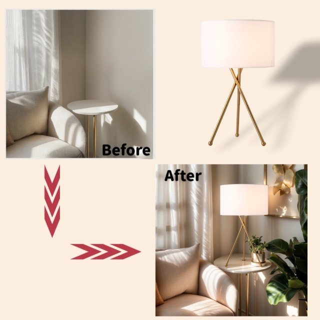 Baiyeco LED Bedside Table Lamps Iron+Fabric Lampshade