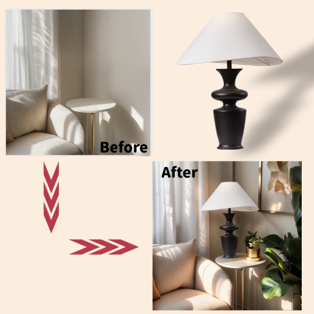 Baiyeco LED Shop Table Lamps Fabric Lampshade