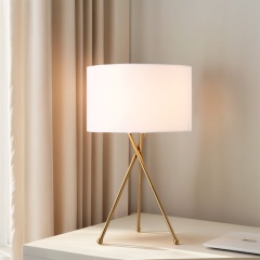 Baiyeco LED Bedside Table Lamps Iron+Fabric Lampshade