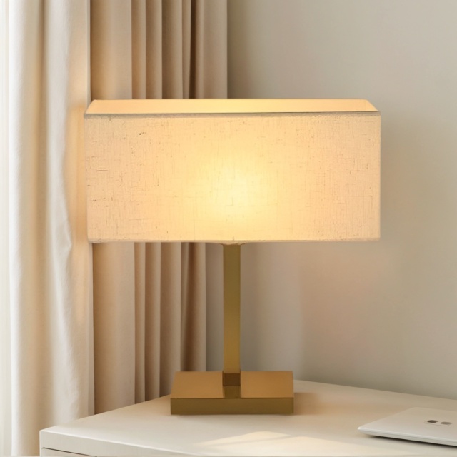 Baiyeco LED Living Room Table Lamps Iron+Fabric Lampshade