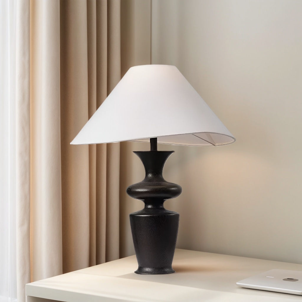 Baiyeco LED Shop Table Lamps Fabric Lampshade
