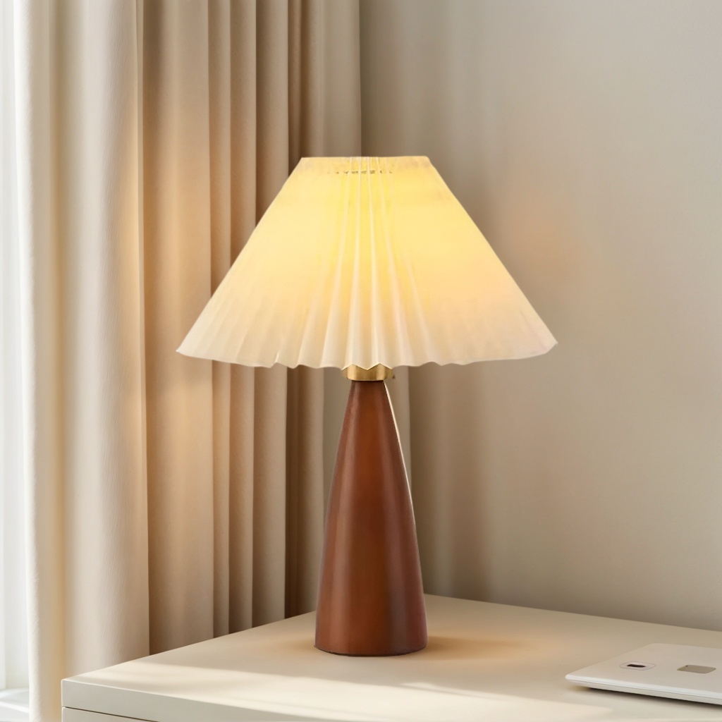 Baiyeco LED Art Deco Table Lamps Fabric Lampshade