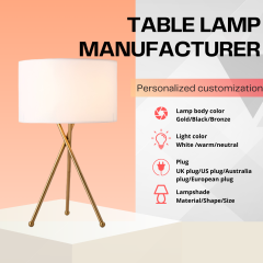 Baiyeco LED Bedside Table Lamps Iron+Fabric Lampshade