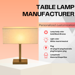 Baiyeco LED Living Room Table Lamps Iron+Fabric Lampshade