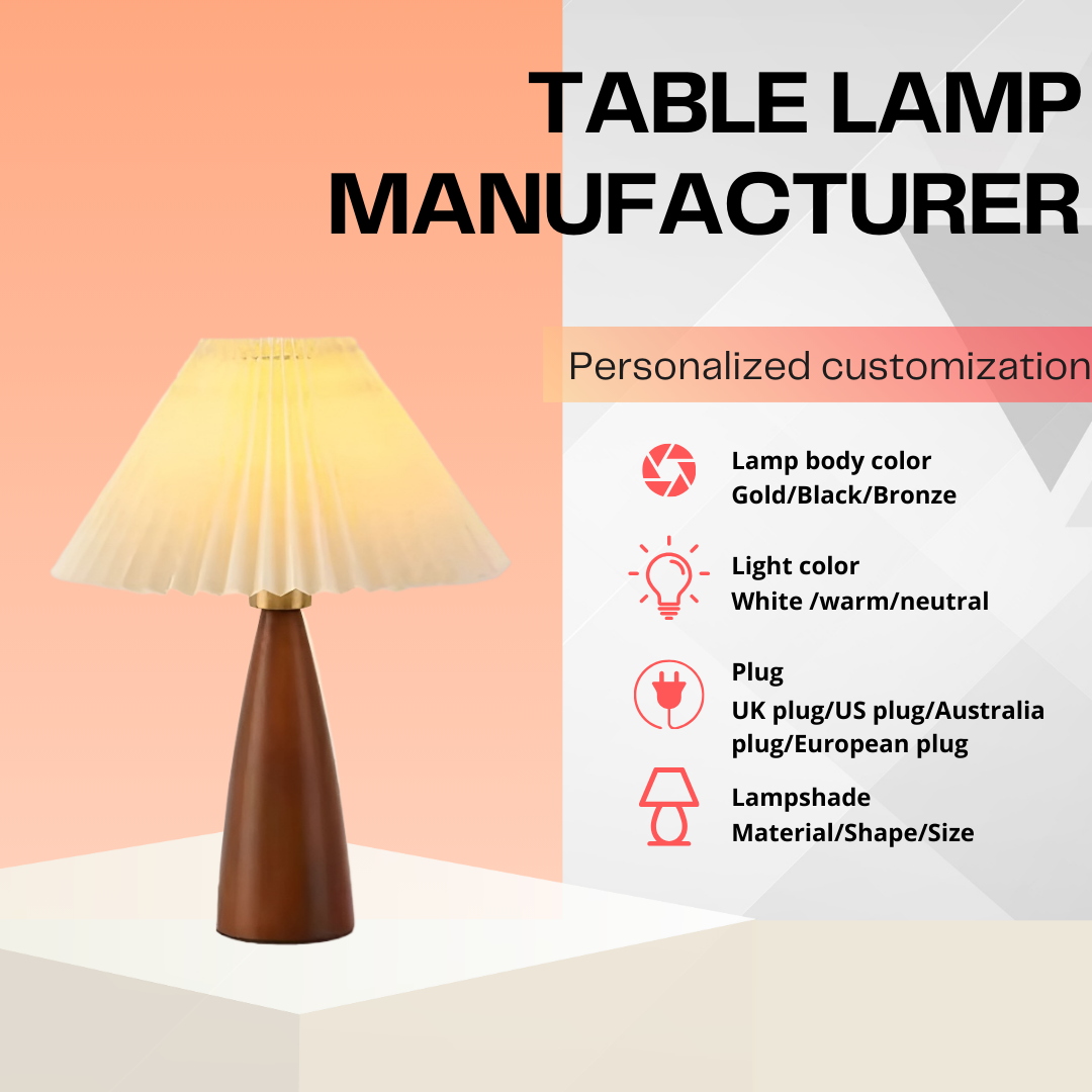 Baiyeco LED Art Deco Table Lamps Fabric Lampshade