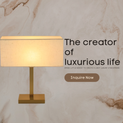 Baiyeco LED Living Room Table Lamps Iron+Fabric Lampshade